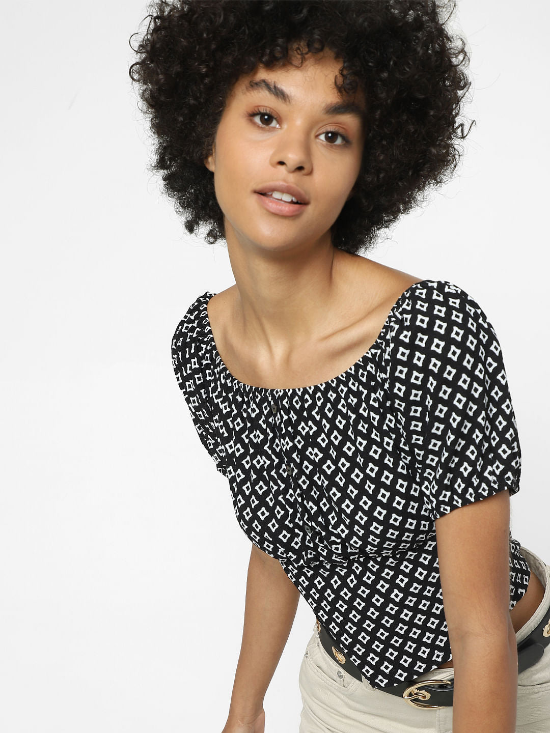 Black All Over Print Top