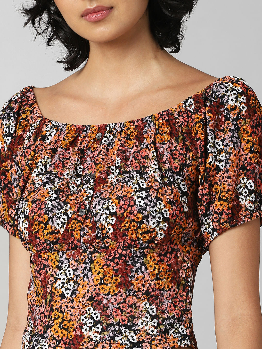 Brown Floral Top