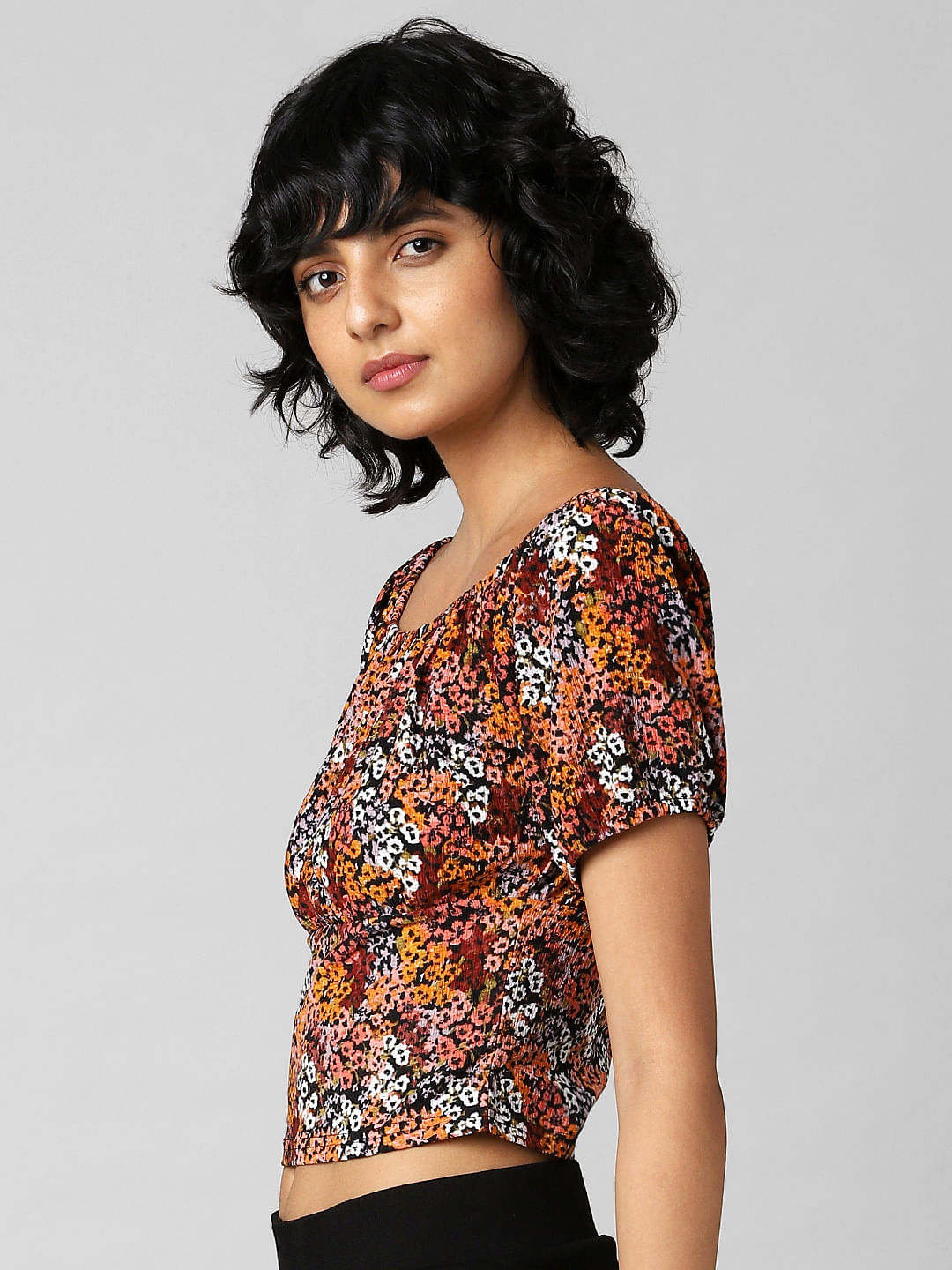 Brown Floral Top