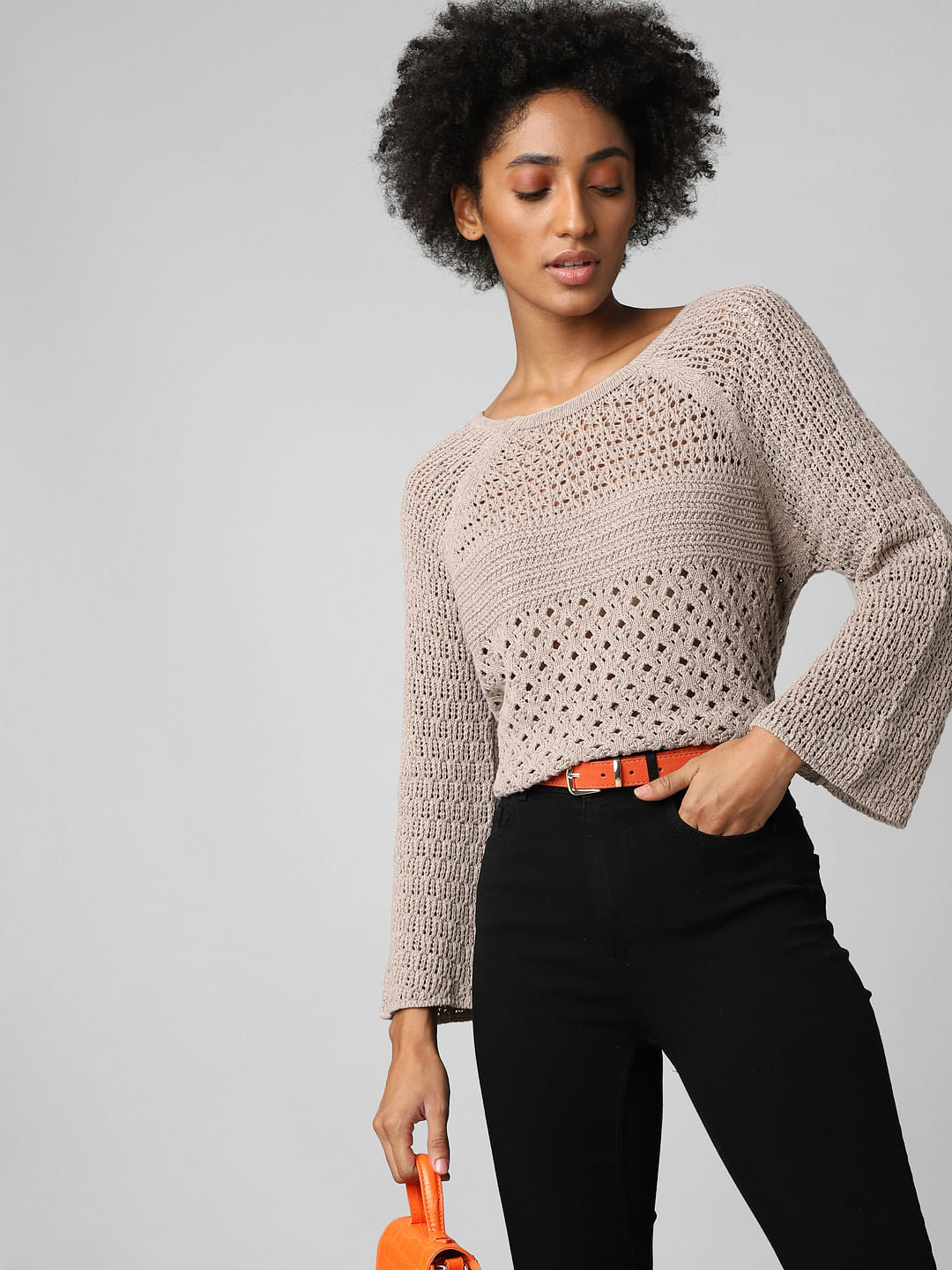 Brown Cut-Out Pullover