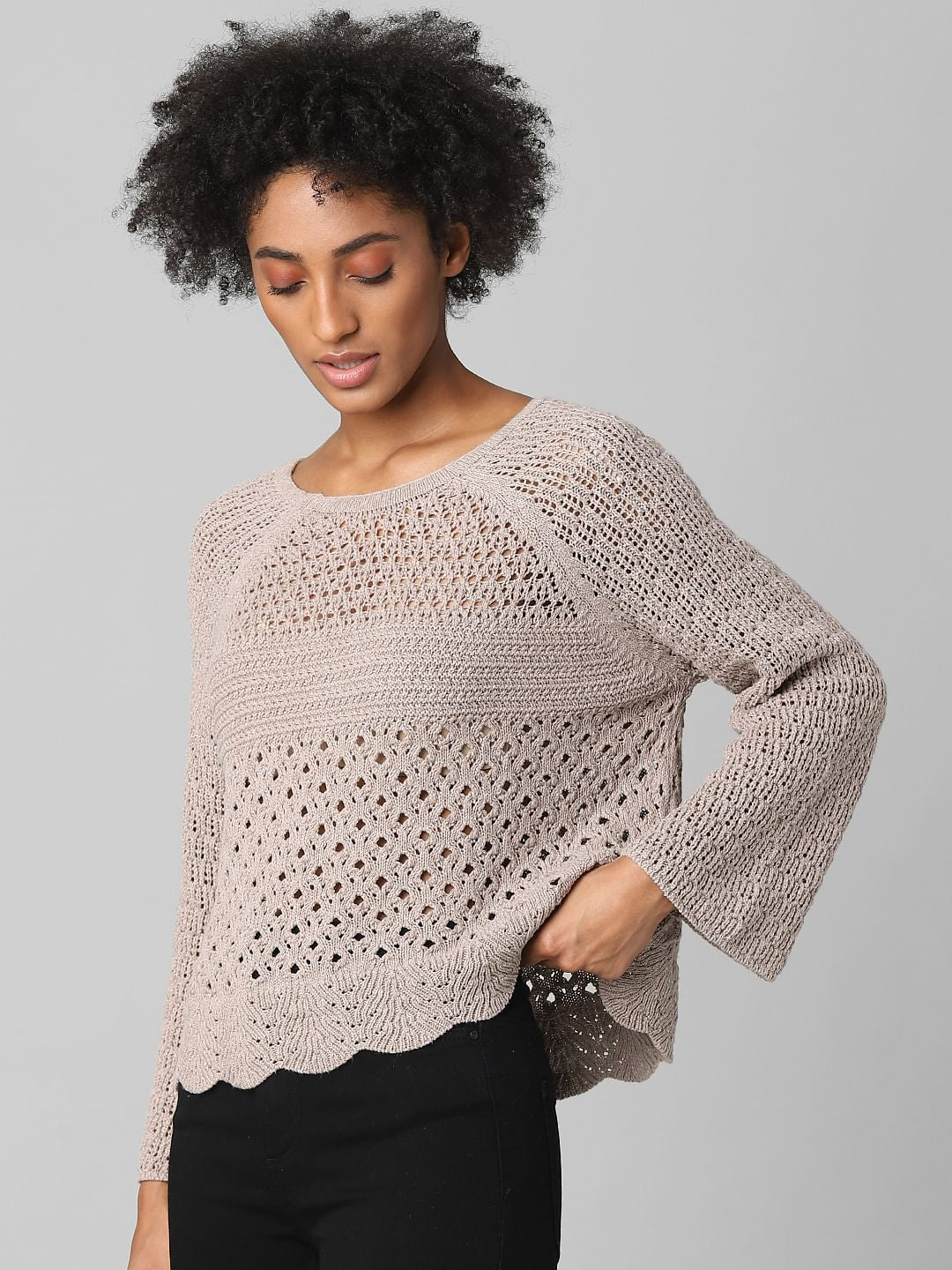 Brown Cut-Out Pullover