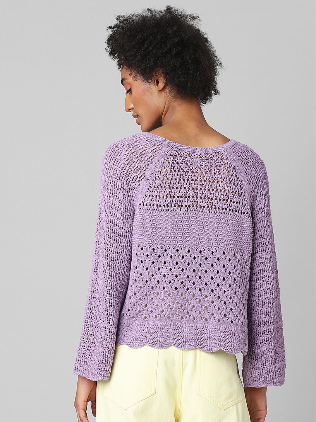 Purple Cut-Out Pullover