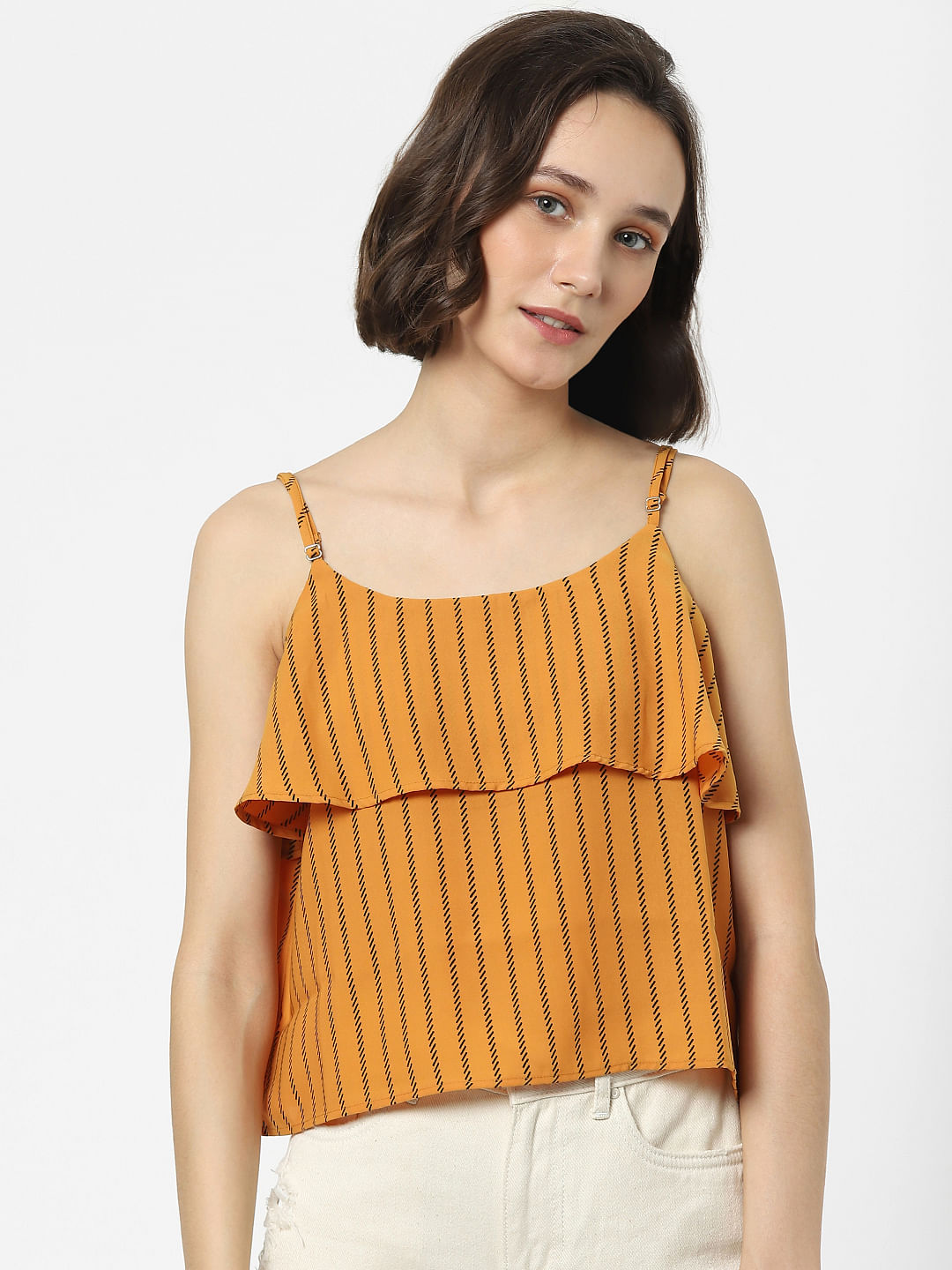 Orange Striped Top