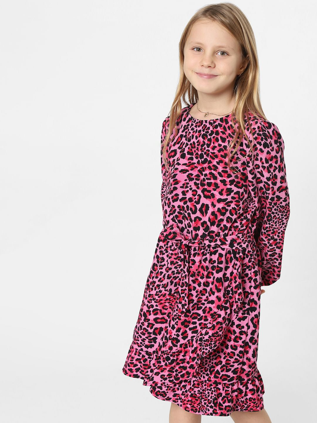 Pink Leopard Print Dress