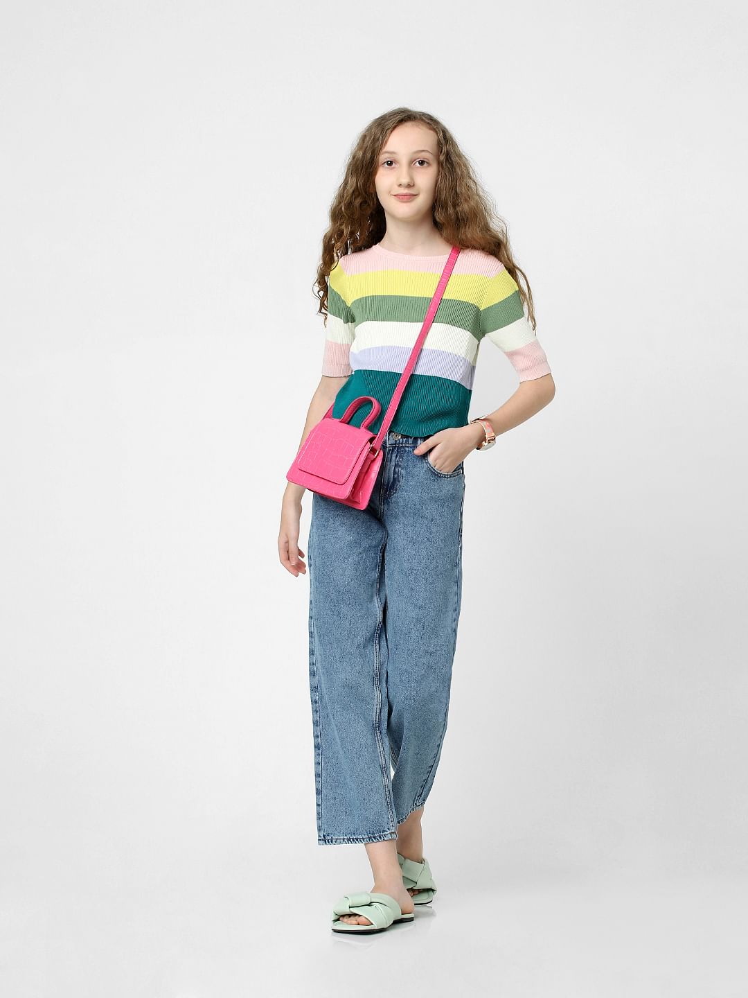 Blue High Rise Carrot Fit Jeans