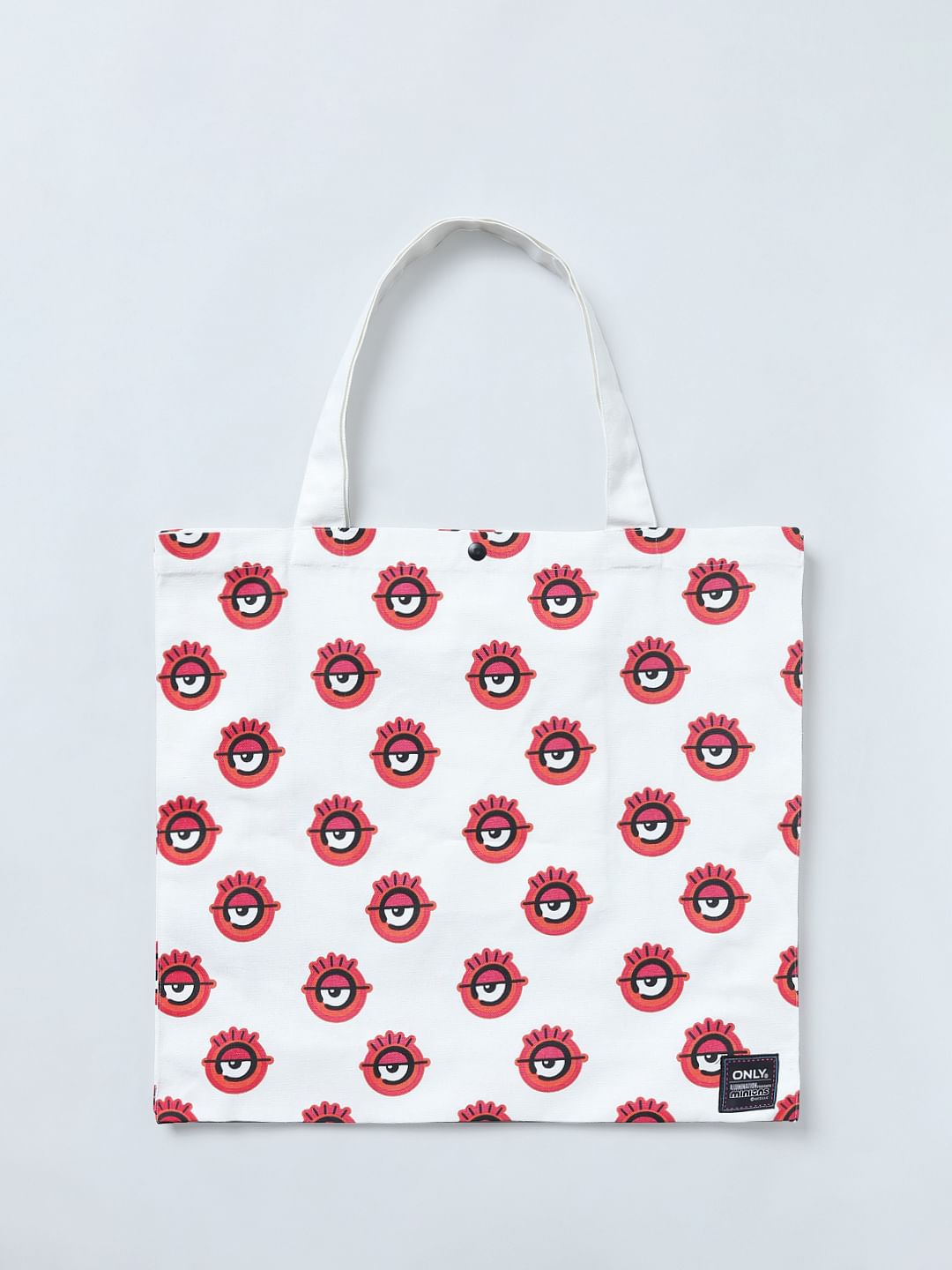 Only X Minions White Graphic Print Tote Bag