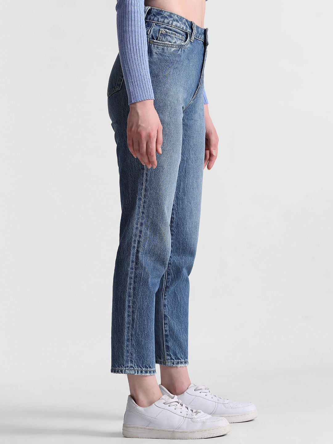 Blue High Rise Erin Straight Fit Jeans