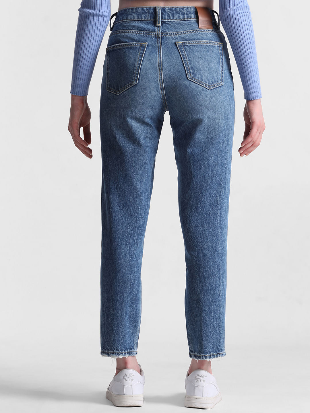 Blue High Rise Erin Straight Fit Jeans