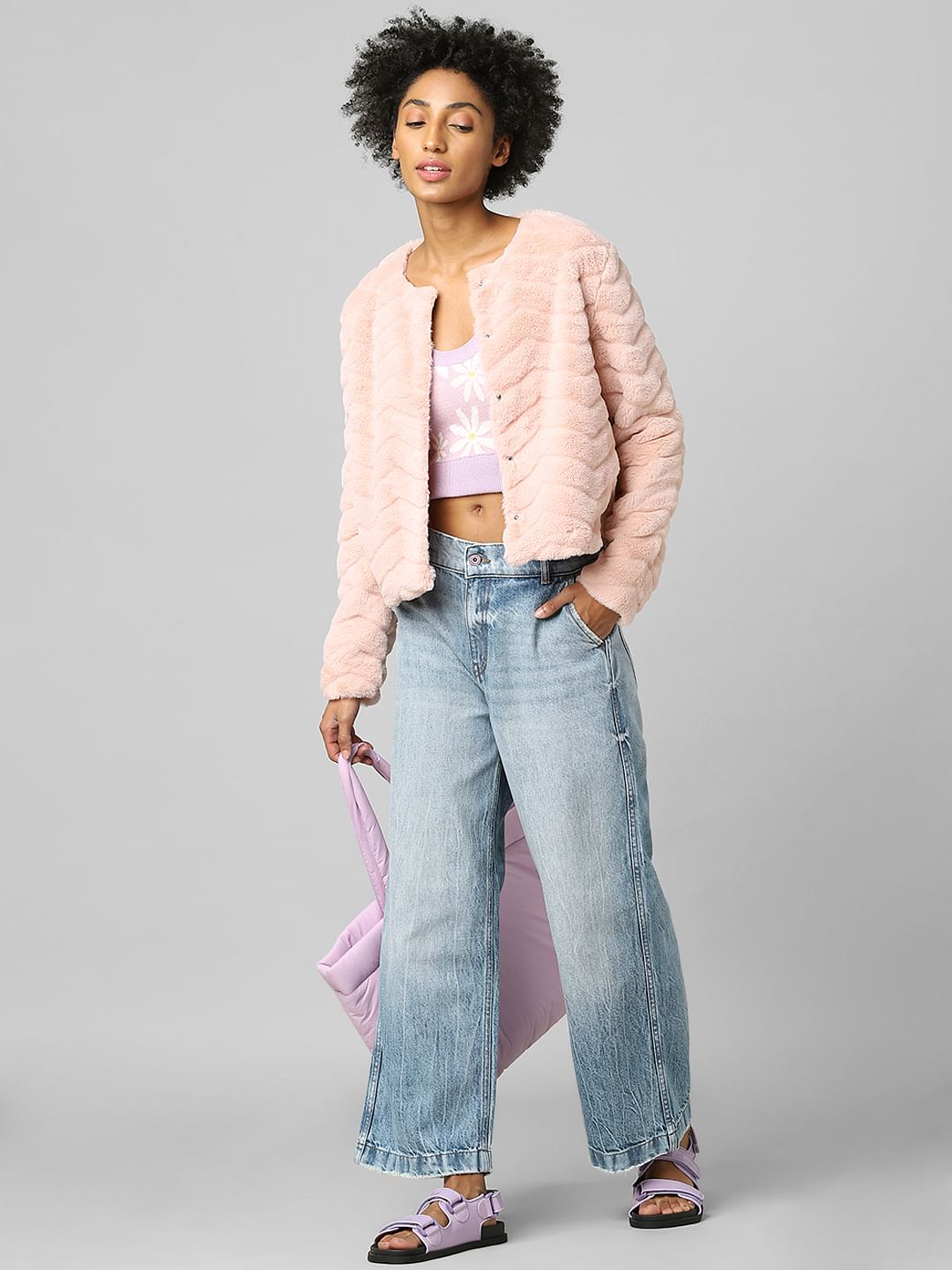 Pink Faux Fur Jacket