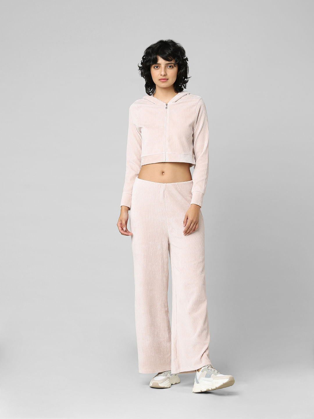 Light Pink Zip-Up Co-Ord Hoodie