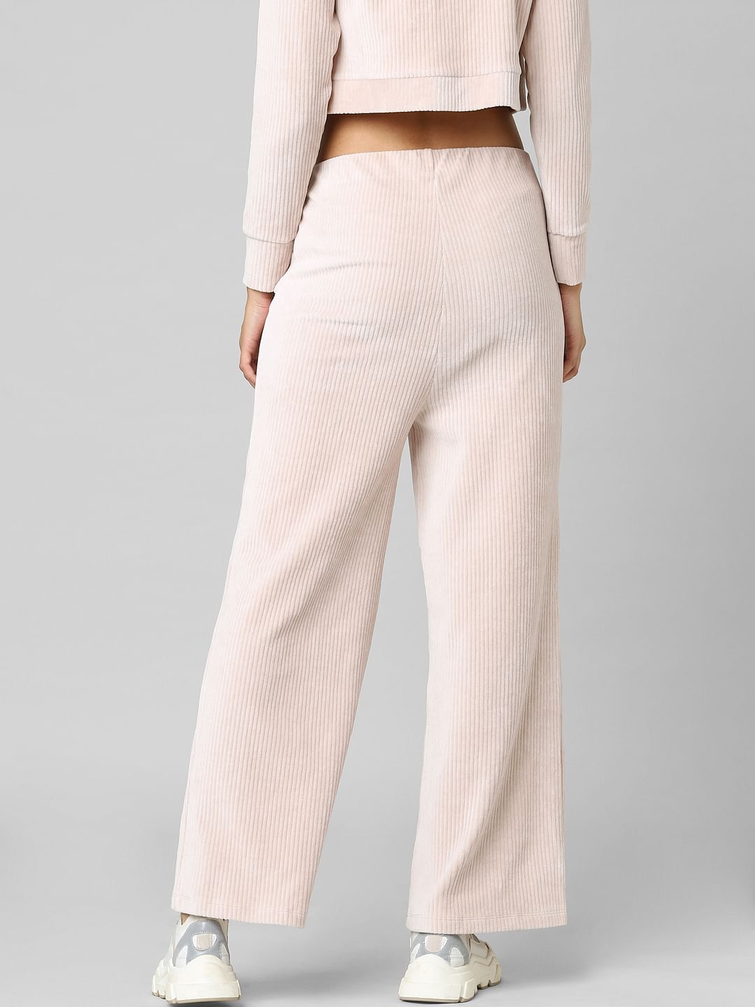 Light Pink Mid Rise Wide Leg Pants
