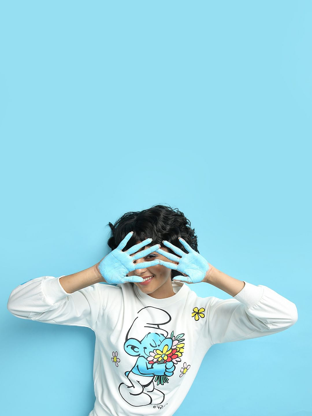 The Smurfs   X Only White Printed Co-Ord Sweatshirt