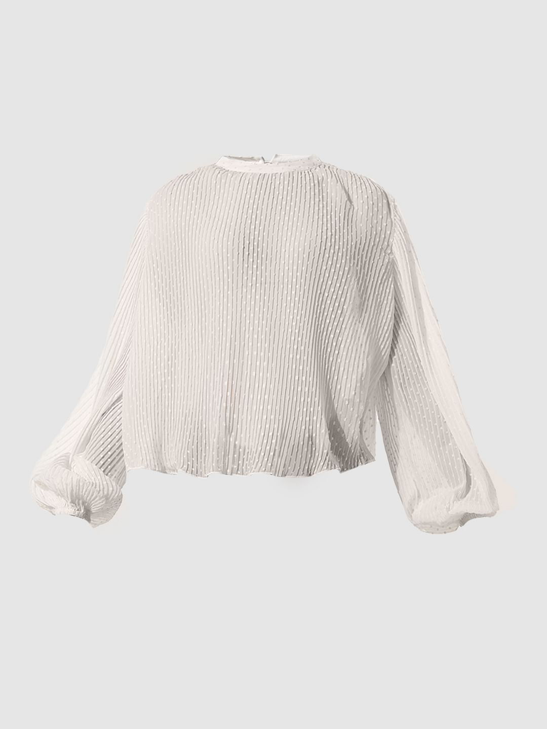 White Pleated Flared Top