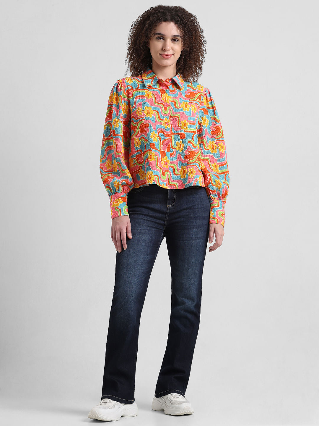 Yellow Abstract Print Shirt