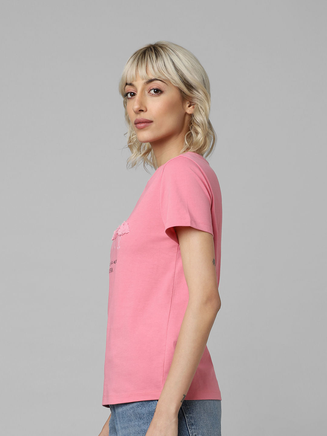 Pink Embellished T-Shirt