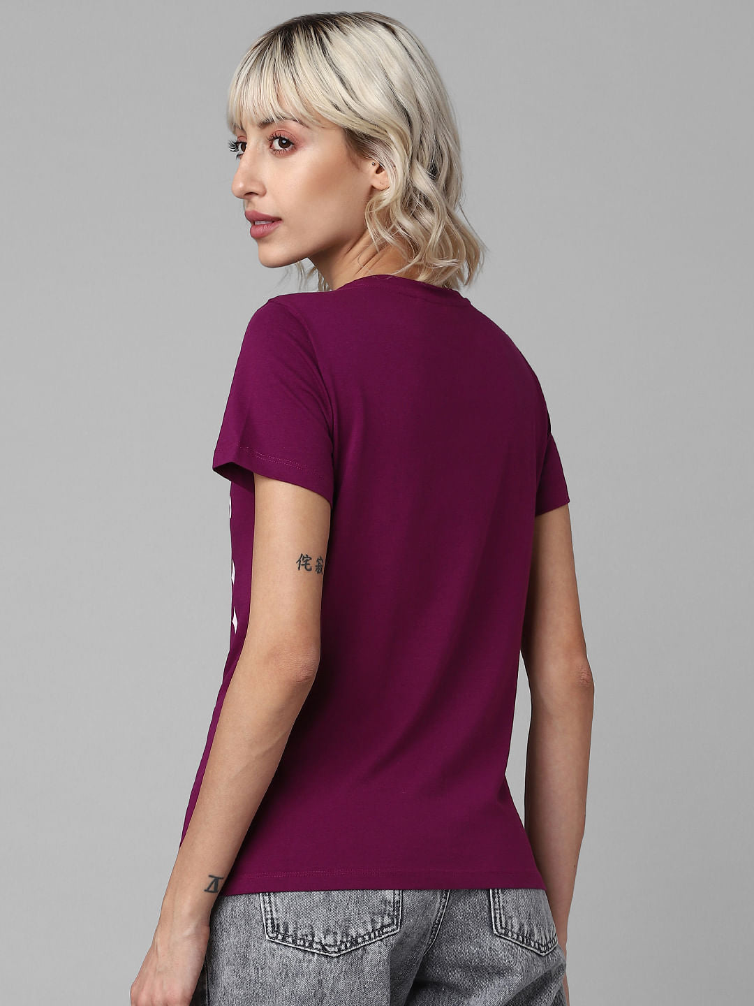 Plum Chest Print T-Shirt