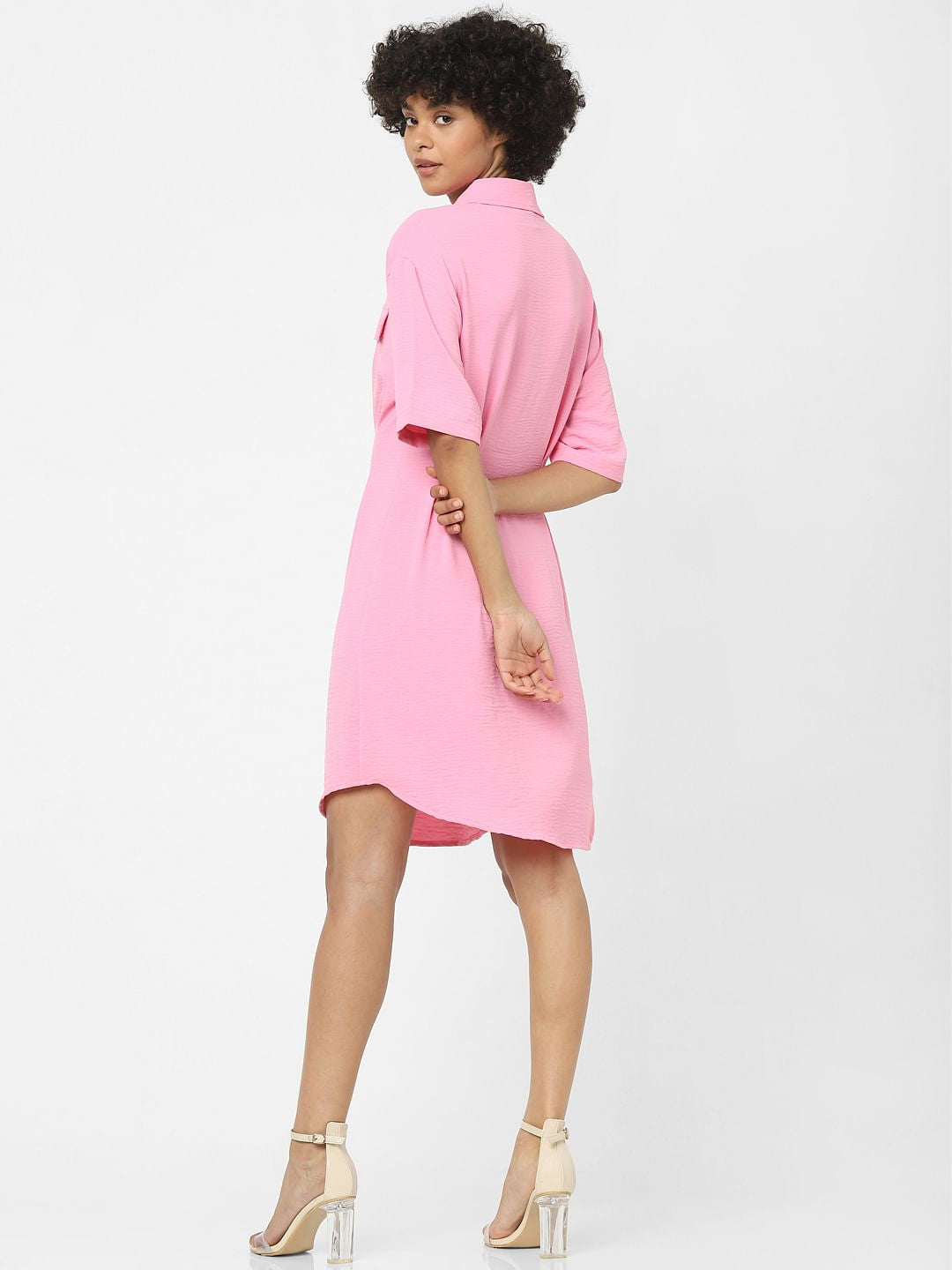 Pink Utility Shirt Dress