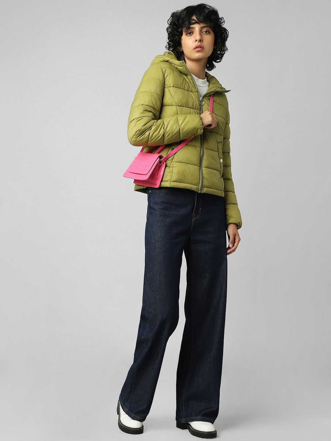 Green Hooded Puffer Jacket