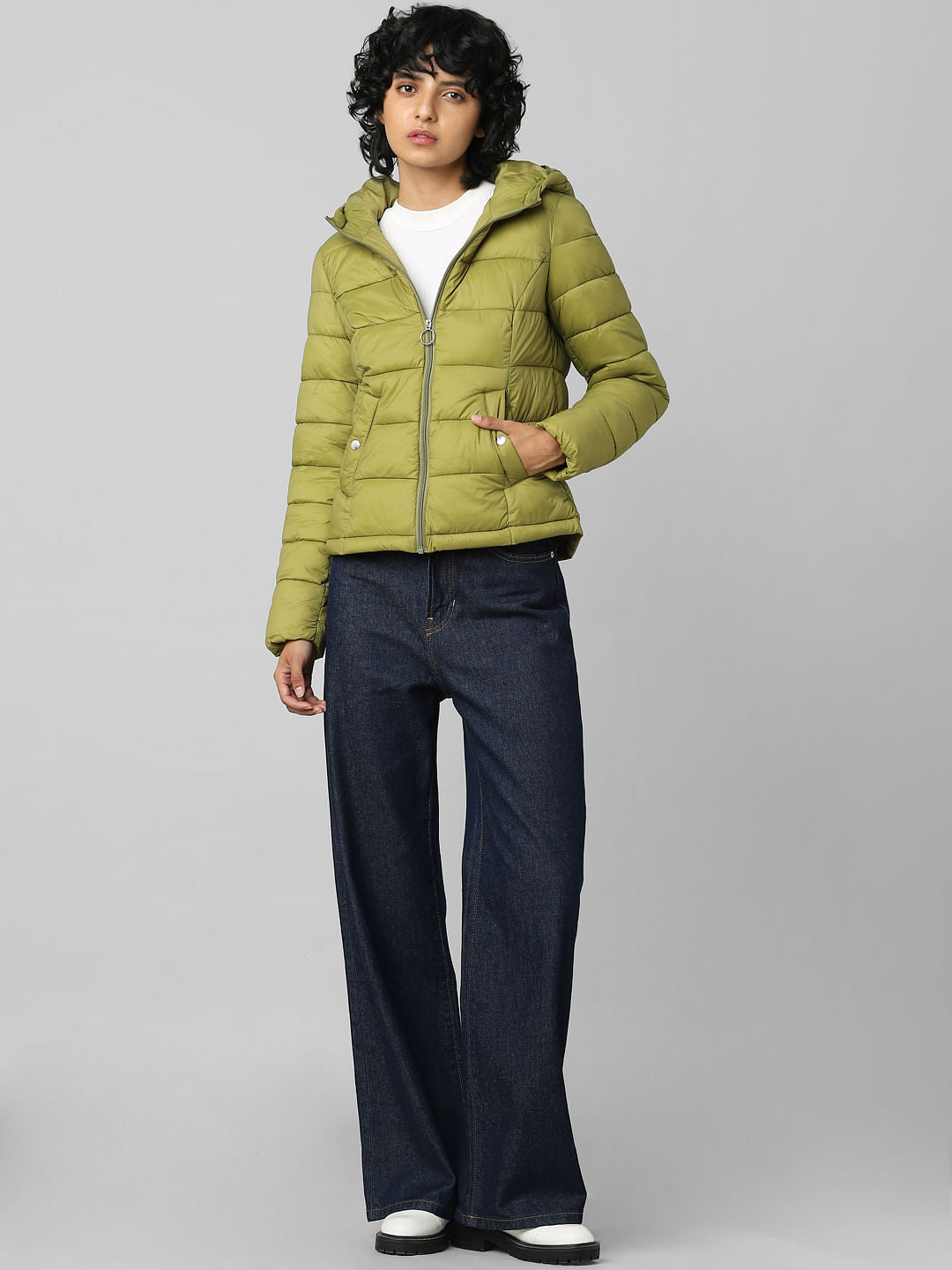 Green Hooded Puffer Jacket