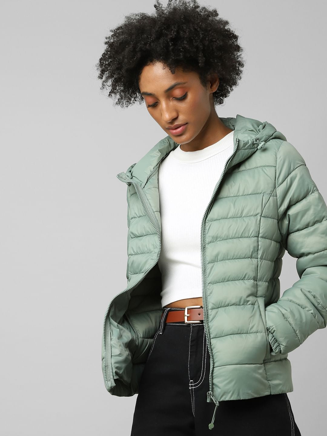 Green Quilted Puffer Jacket
