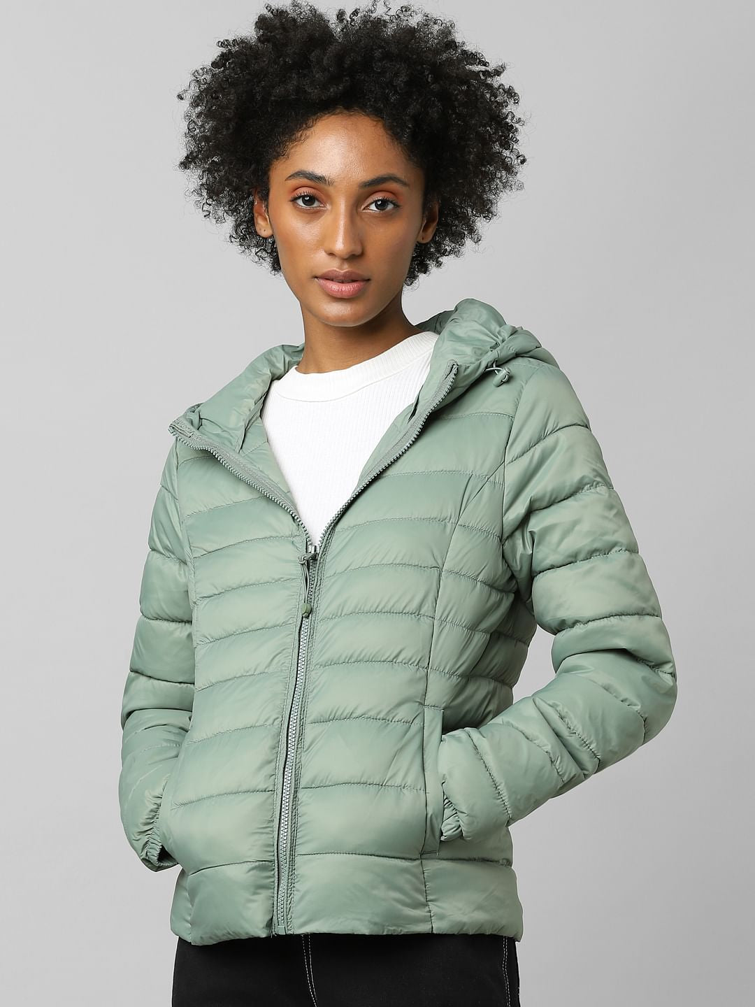 Green Quilted Puffer Jacket