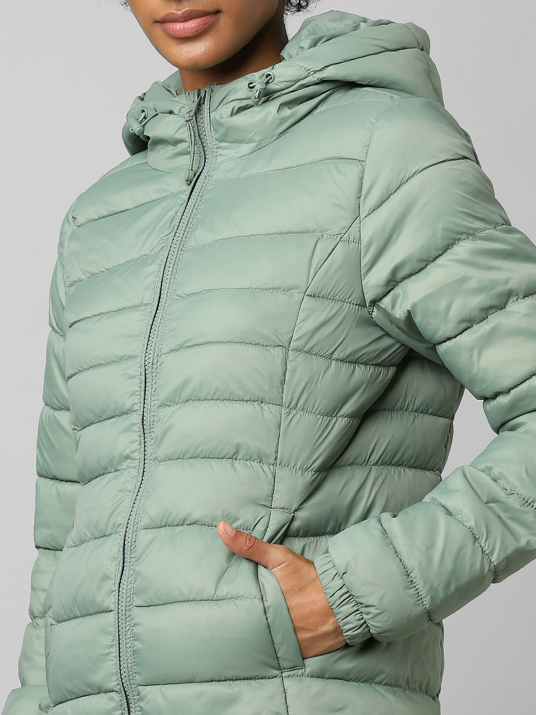 Green Quilted Puffer Jacket