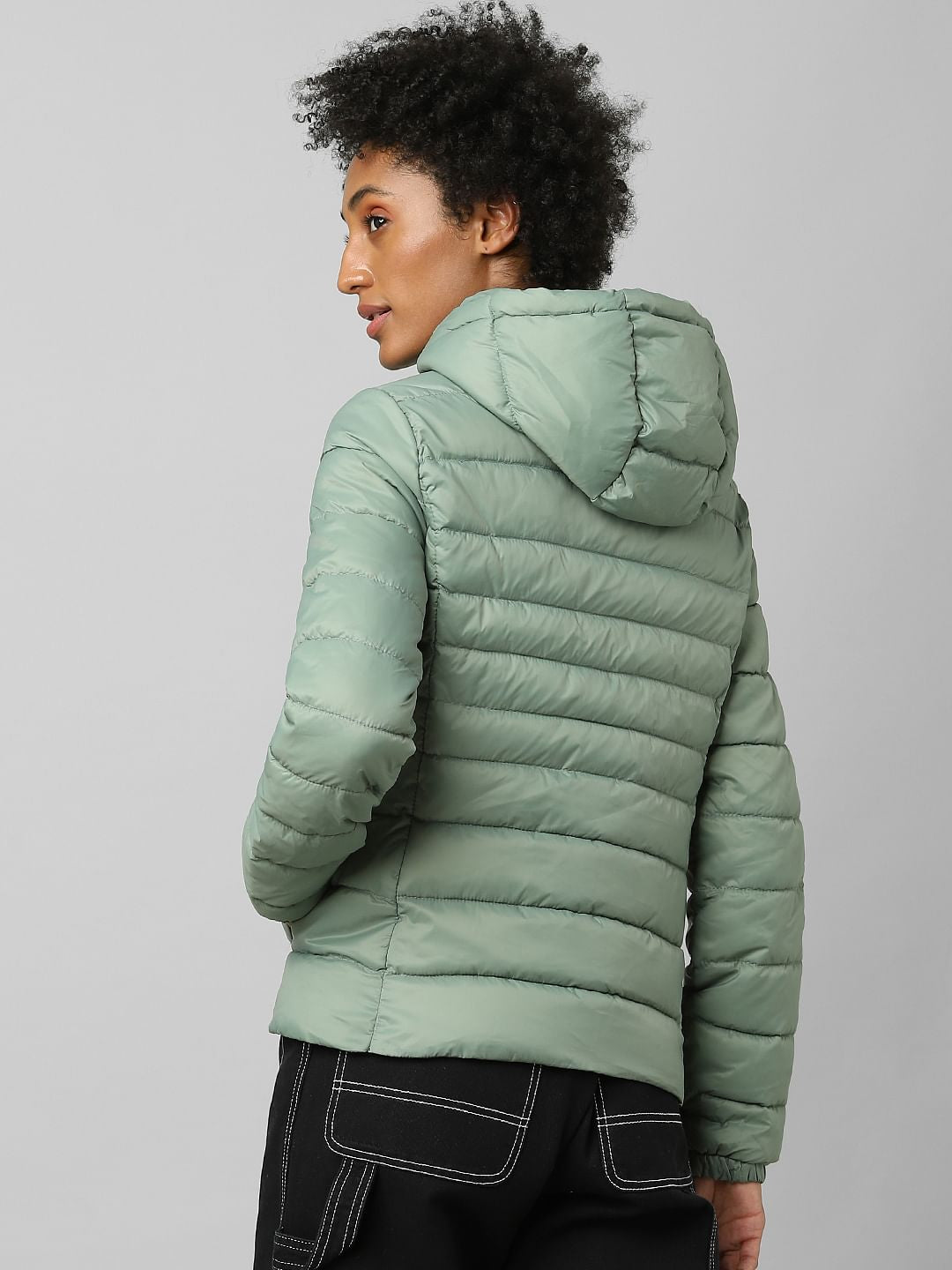 Green Quilted Puffer Jacket