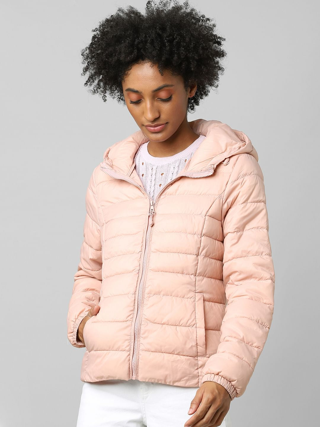 Pink Quilted Puffer Jacket