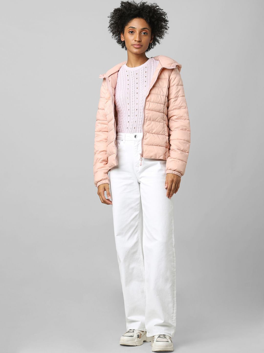 Pink Quilted Puffer Jacket