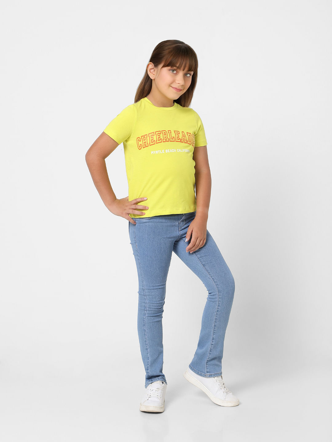 Light Blue Mid Rise Flared Jeans