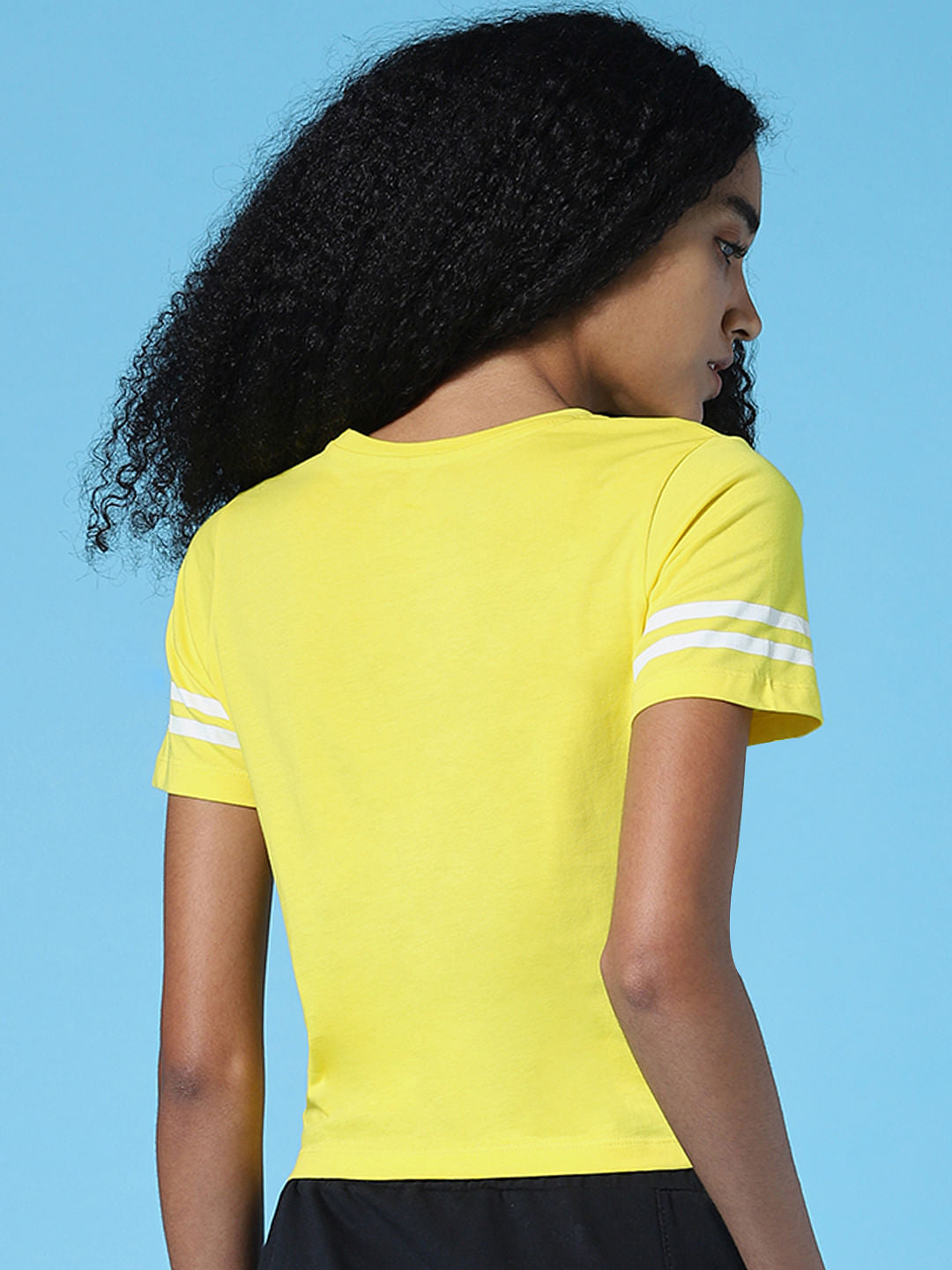 Yellow Knot Detail Crew Neck T-Shirt