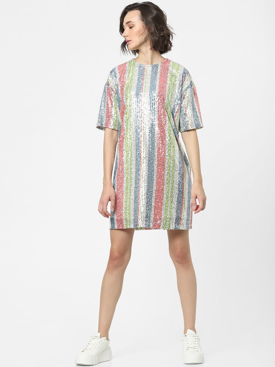 Multi-Coloured Sequin Shift Dress