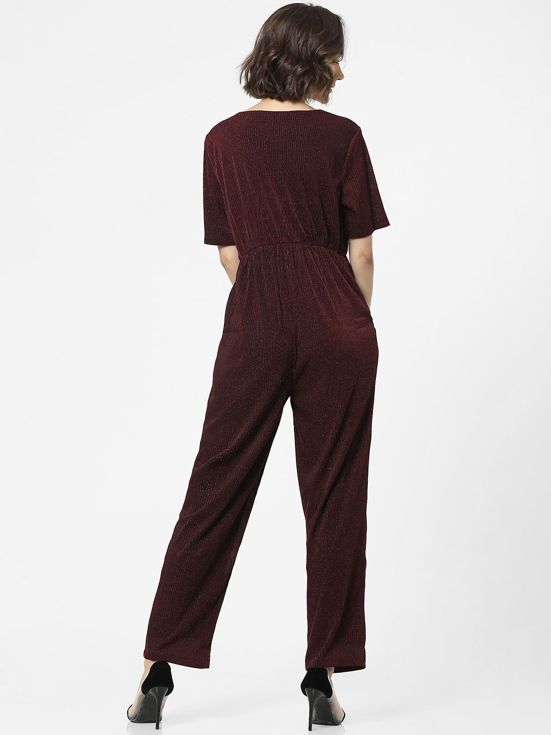 Maroon Shimmer Jumpsuit