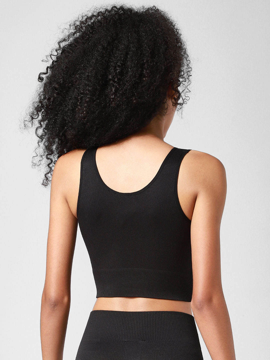 Black Seamless Co-Ord Sports Bra