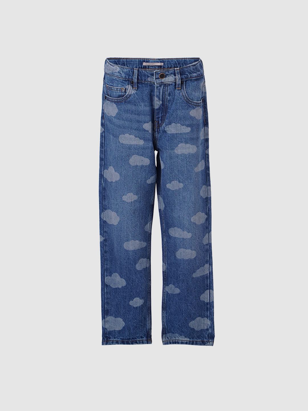 Blue High Rise Mom Jeans