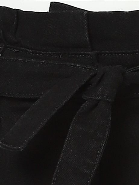 Girls Black Denim Bermuda Shorts