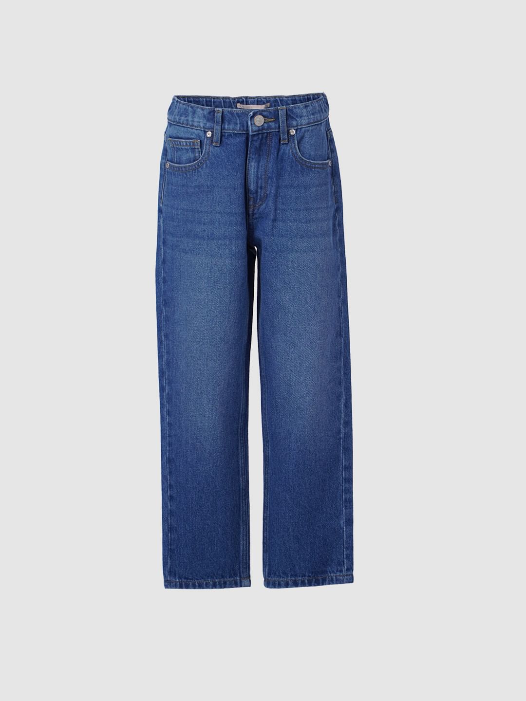 Blue High Rise Mom Jeans