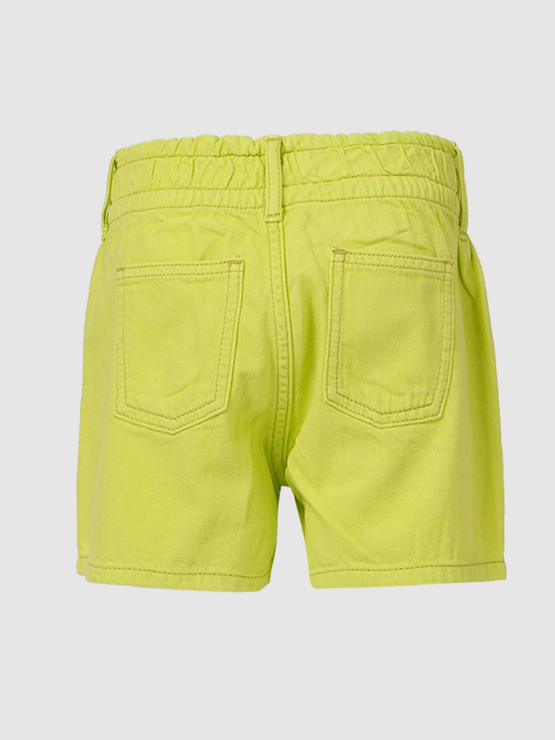 Green Mid Rise Denim Shorts