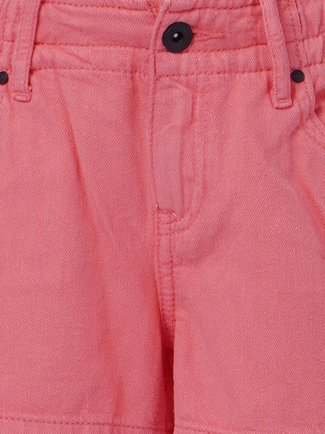 Pink Mid Rise Denim Shorts