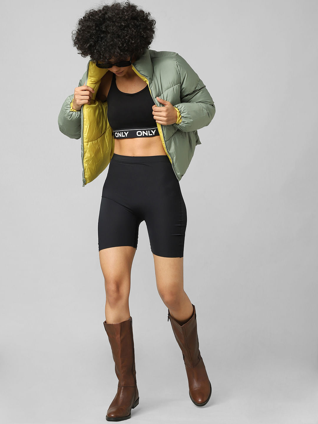 Yellow Reversible Puffer Jacket