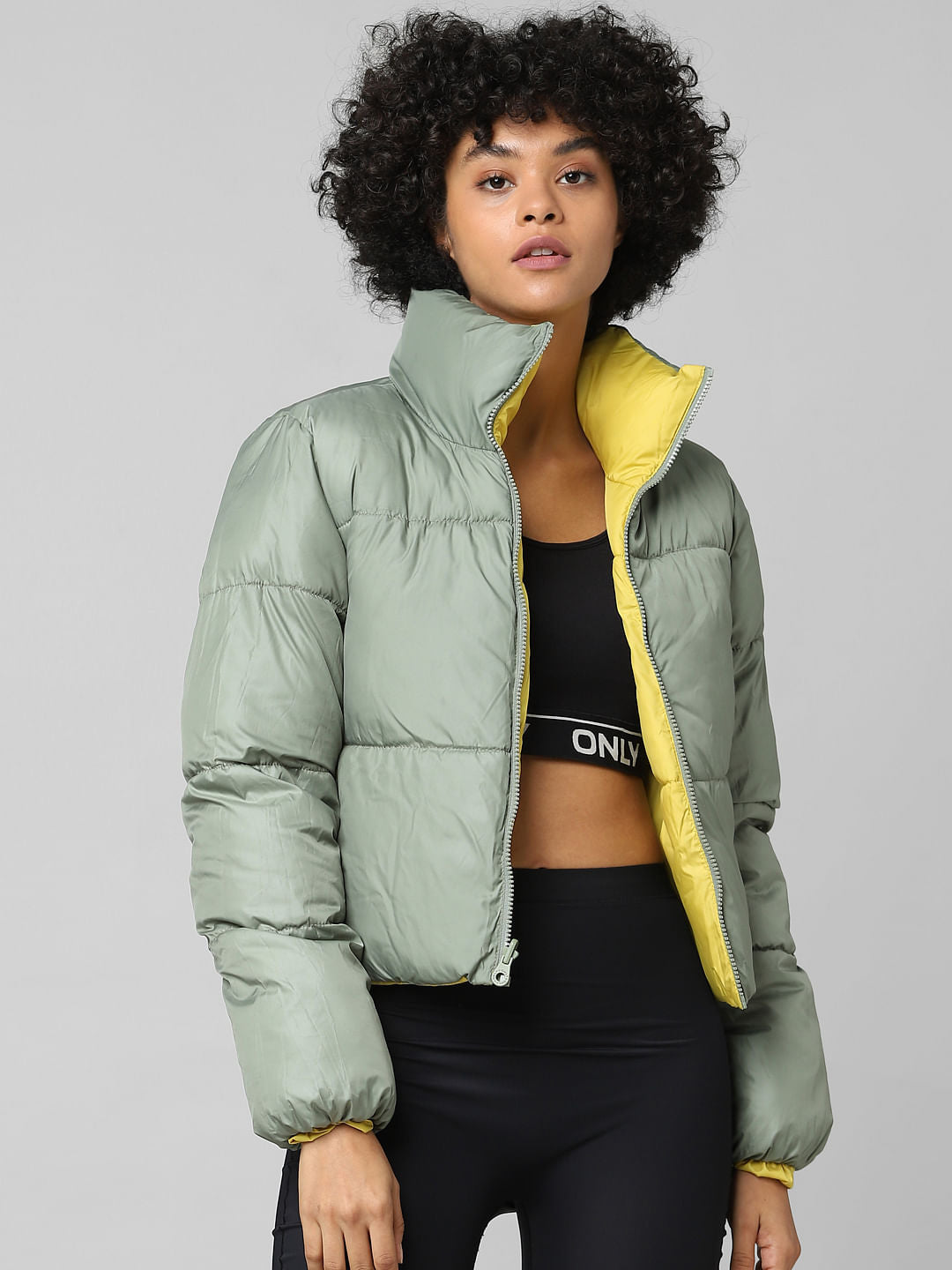 Yellow Reversible Puffer Jacket