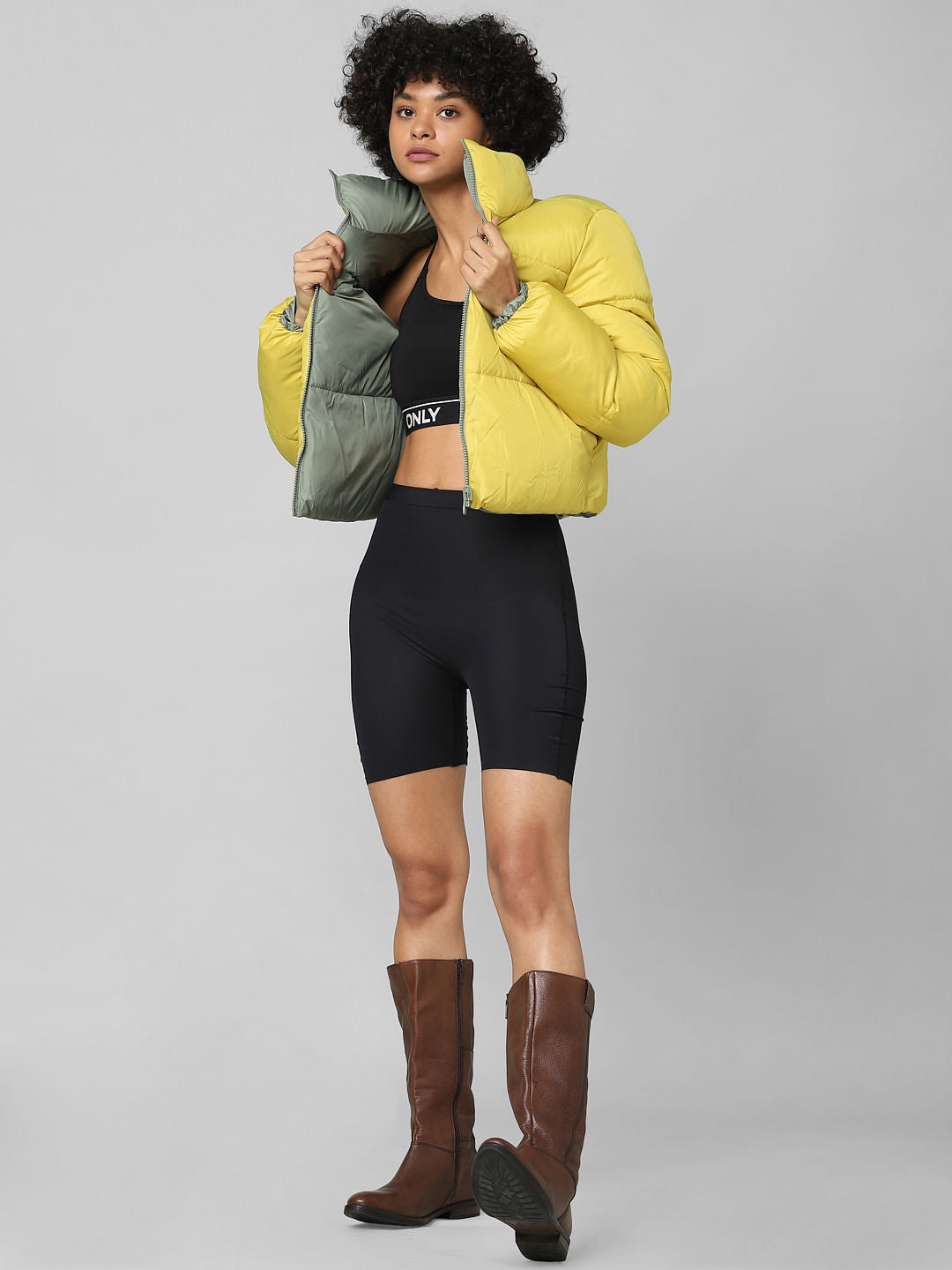 Yellow Reversible Puffer Jacket