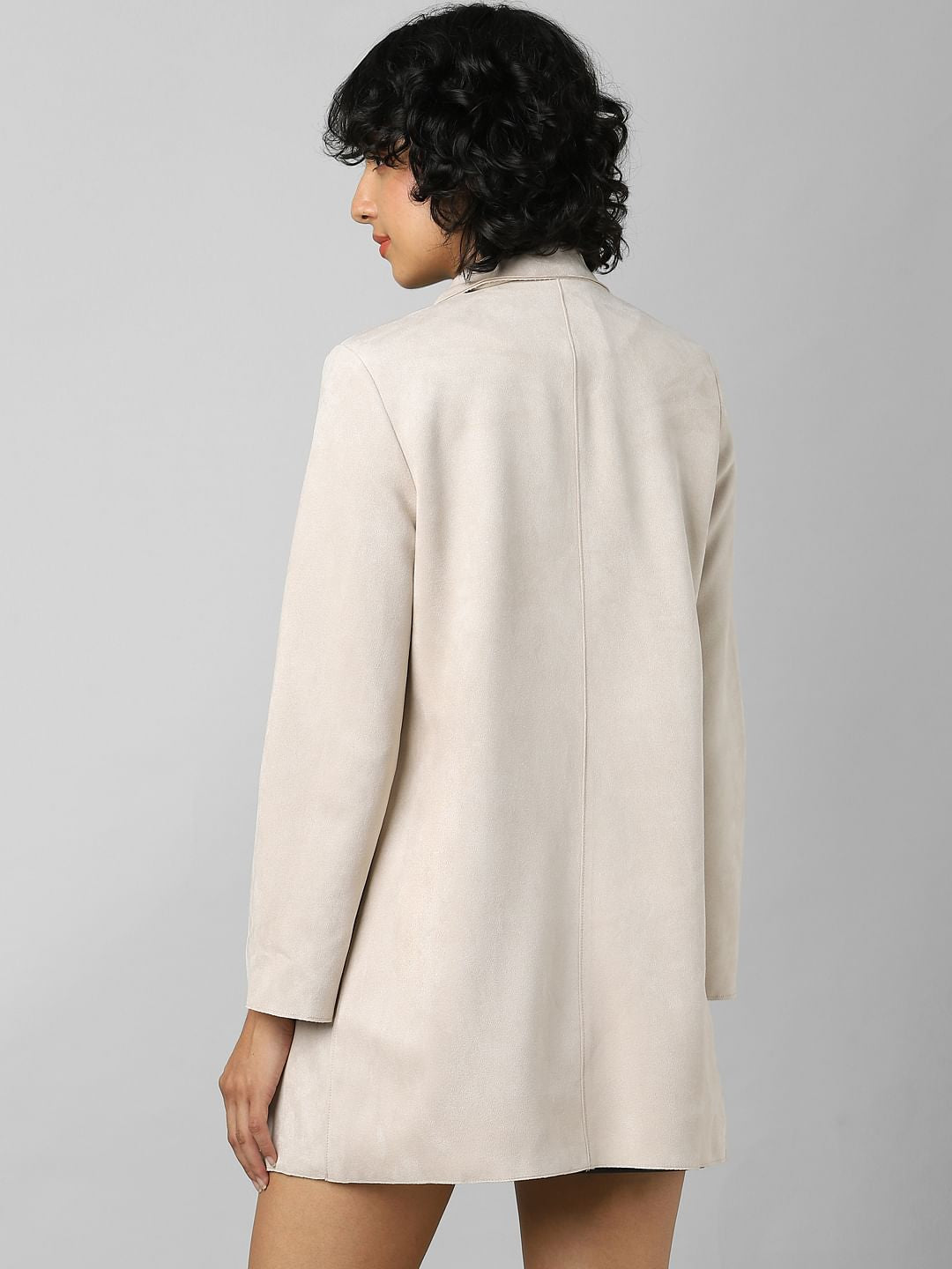 Beige Faux Suede Coat