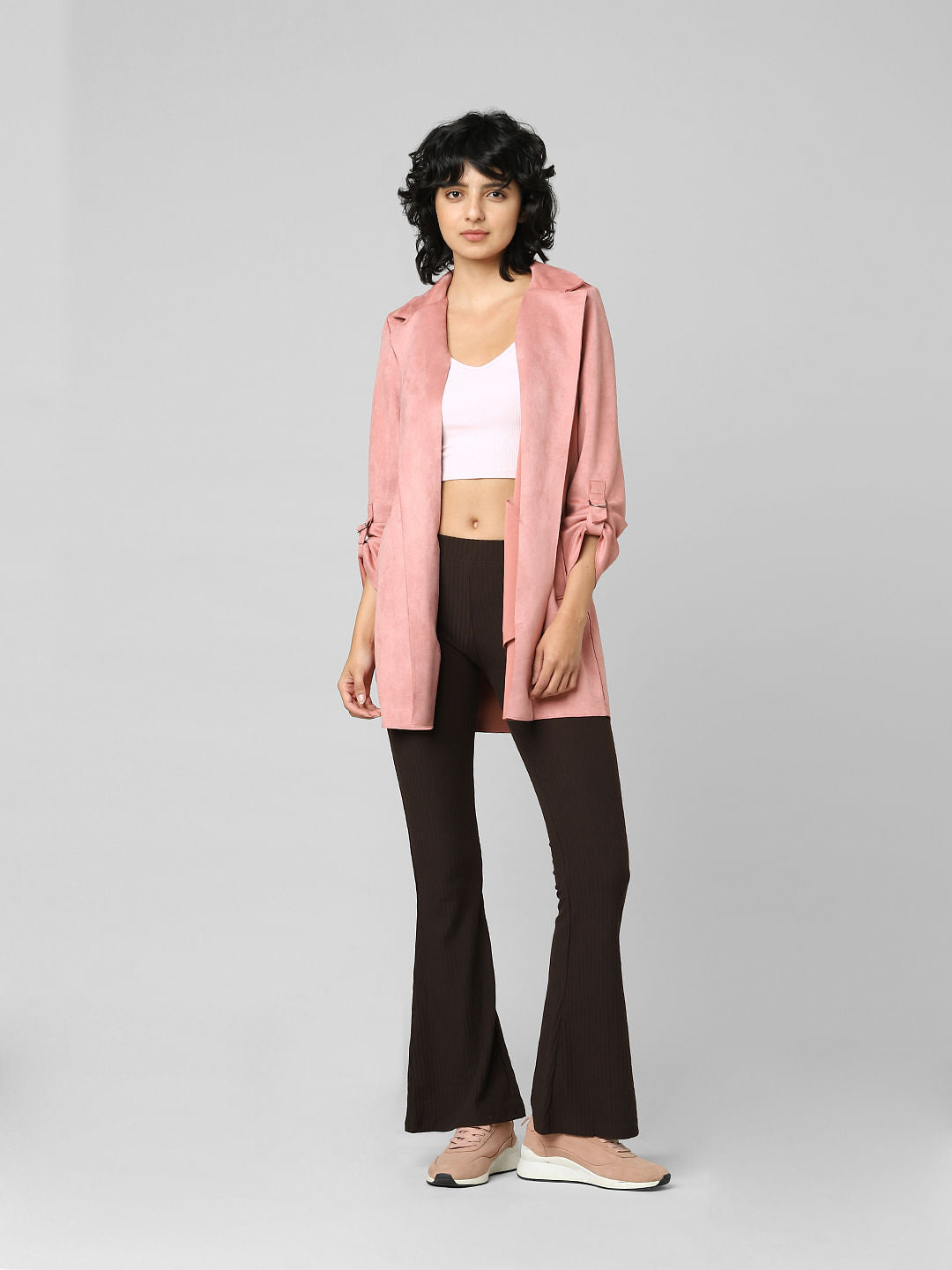 Pink Faux Suede Coat