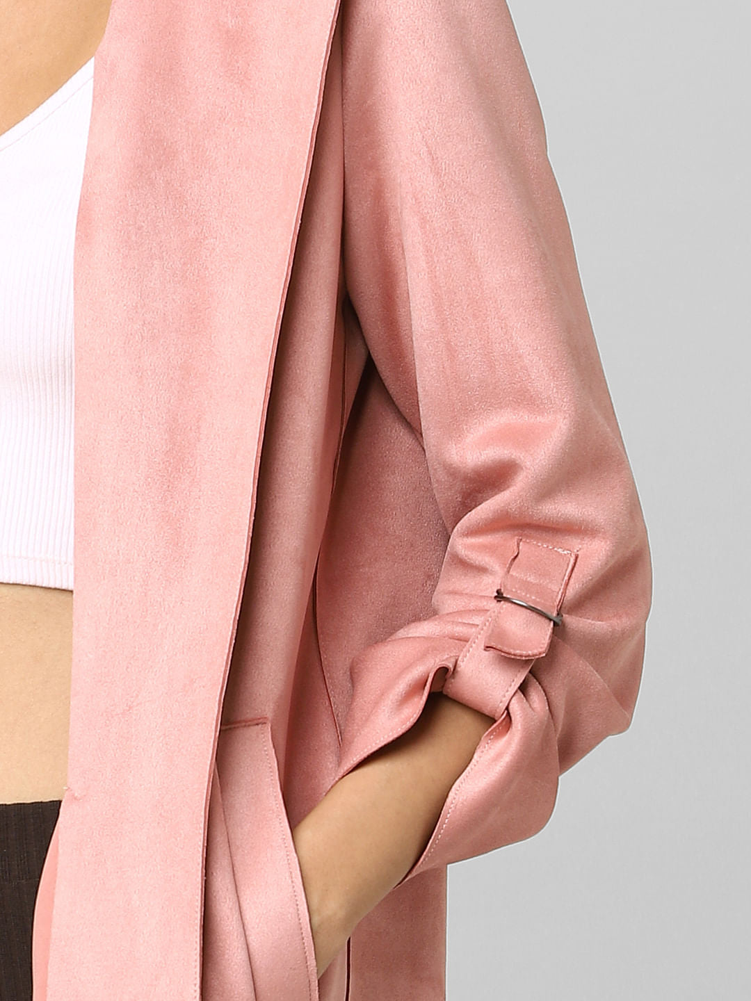 Pink Faux Suede Coat
