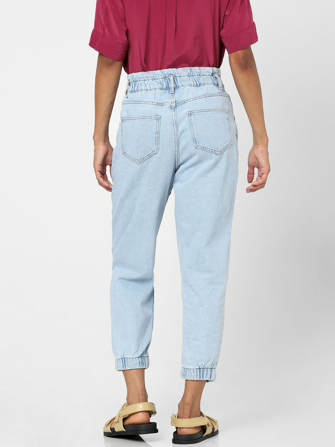 Blue High Waist Slouchy Fit Jeans