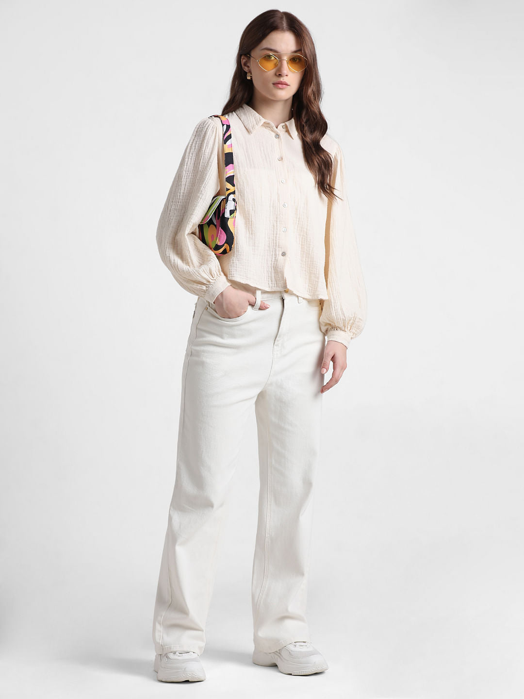 Cream Textured Shirt