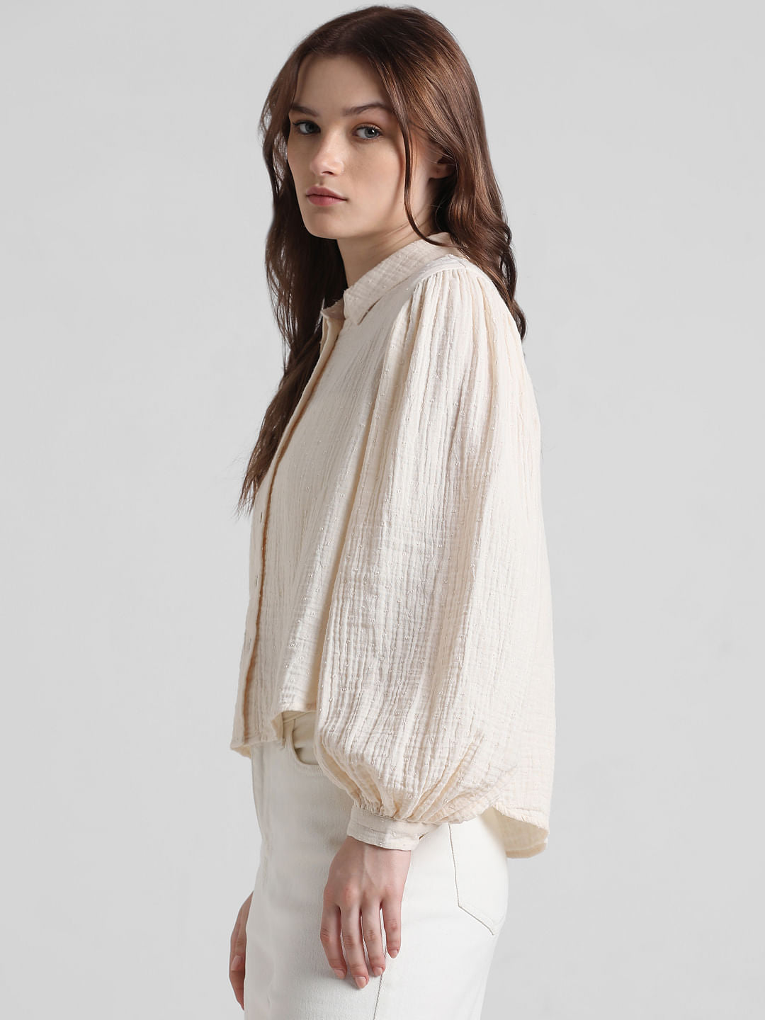 Cream Textured Shirt
