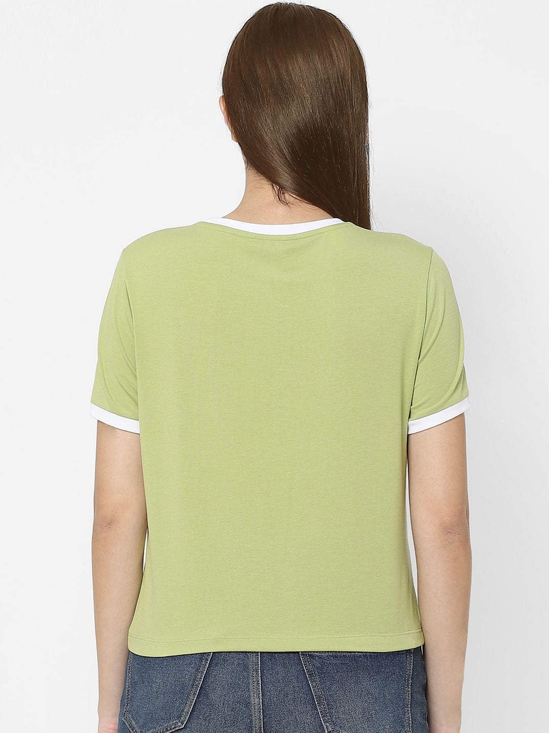 Green Contrast Tipping T-Shirt