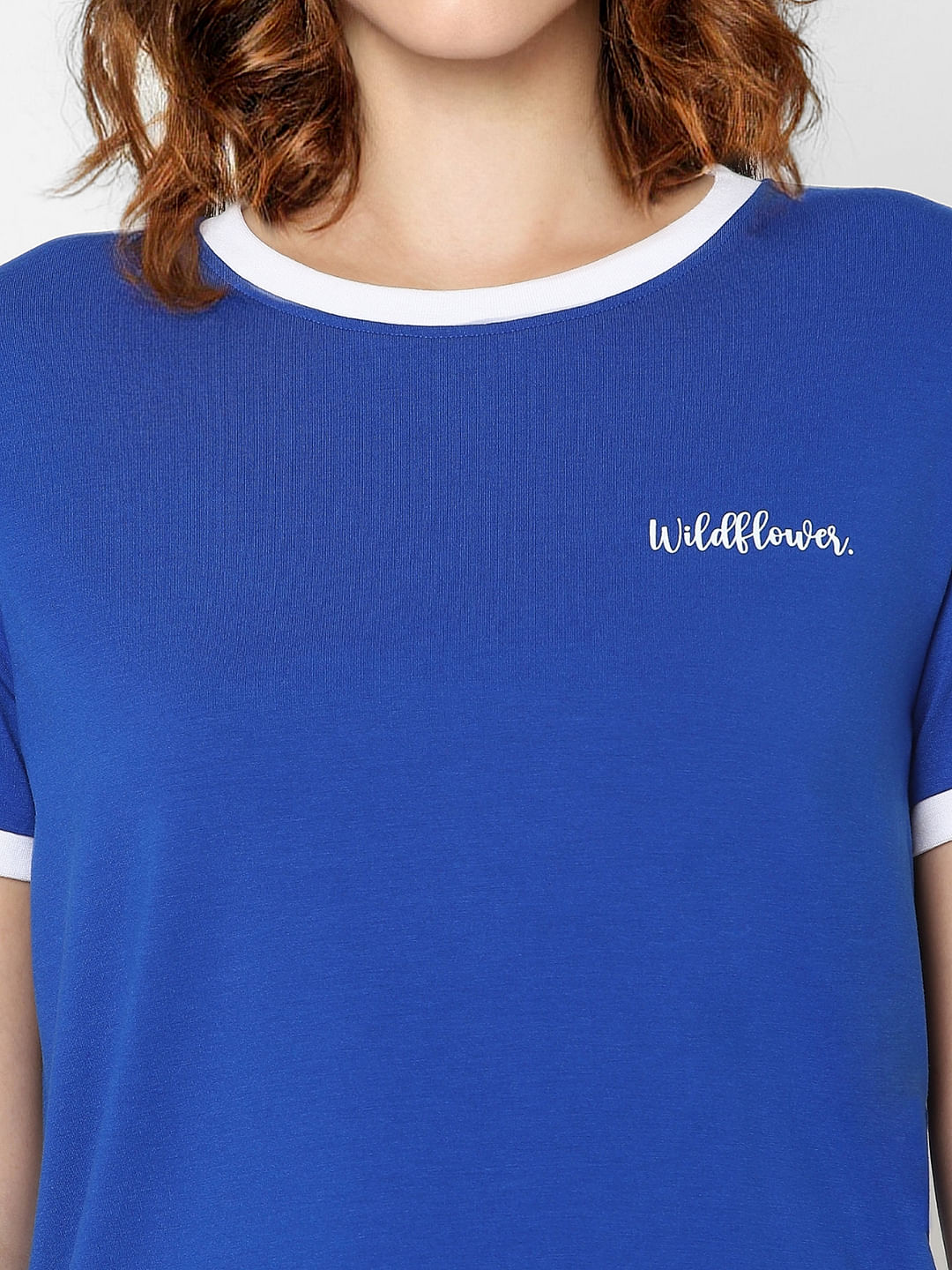 Blue Contrast Tipping T-Shirt